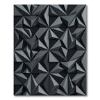 Charcoal Gray Geometric Facet Rug
