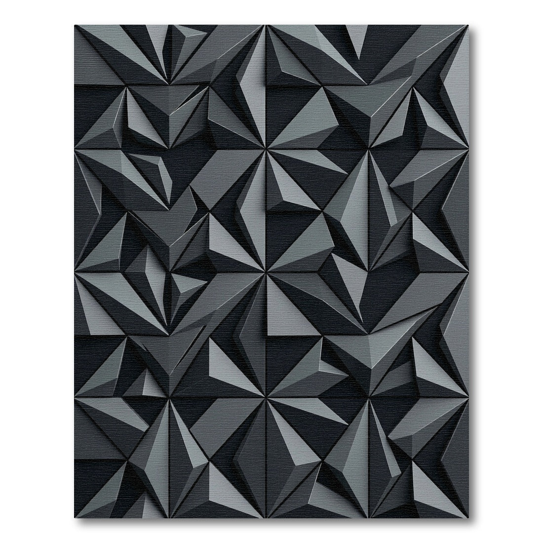 Charcoal Gray Geometric Facet Rug