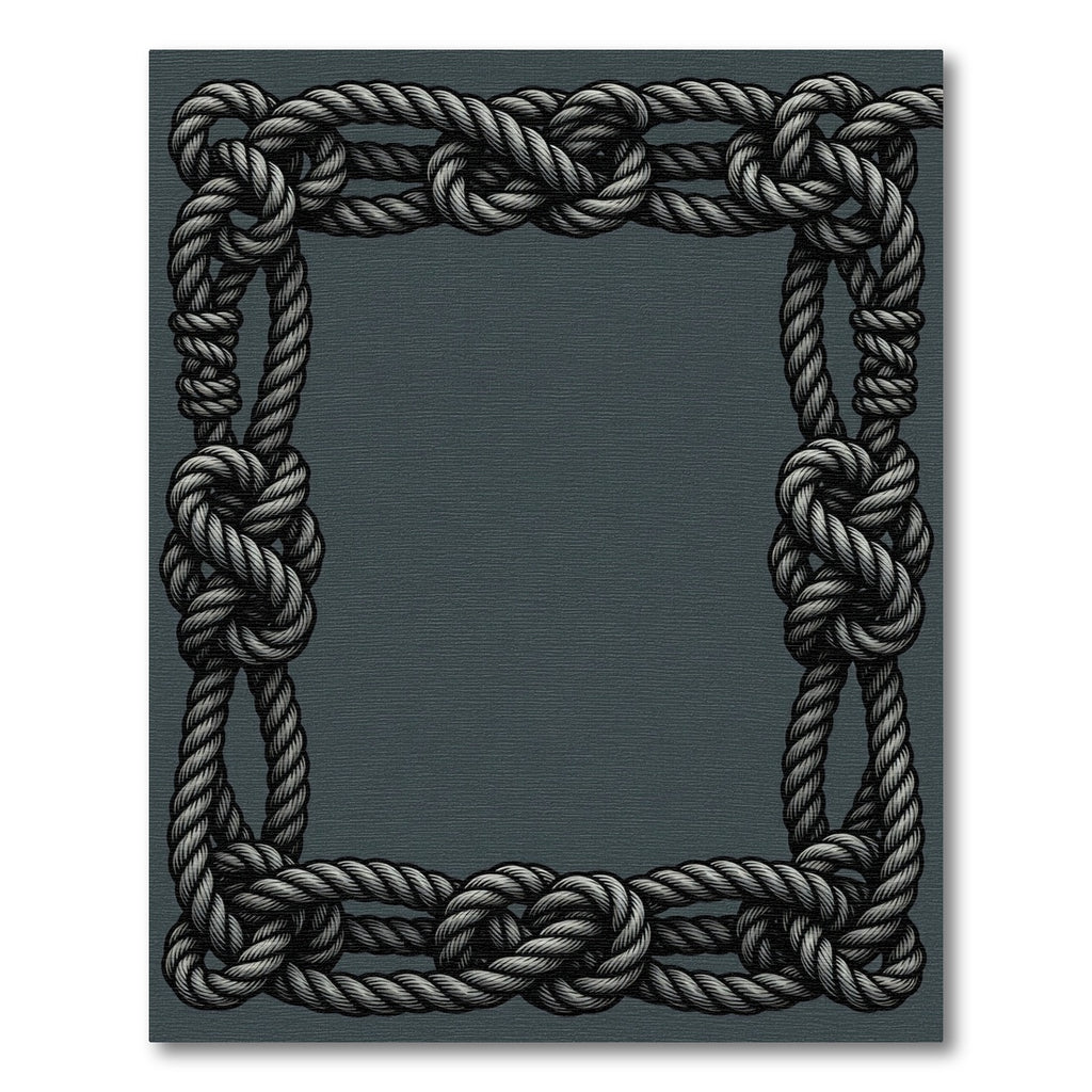 Nautical Rope Knot Border Rug