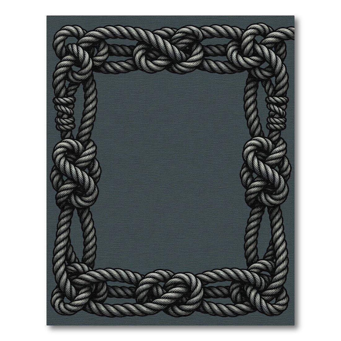 Nautical Rope Knot Border Rug