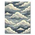 Dreamy Layered Cream and Slate Clouds Rug