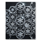 Monochromatic Hexagonal Frozen Snowflake Art Rug