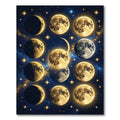Golden Celestial Moon Phase Galaxy Rug