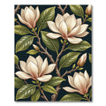 Elegant Magnolia Botanical Cream Dark Floral Rug