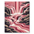 Deep Crimson Cascading River Rug