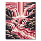 Deep Crimson Cascading River Rug