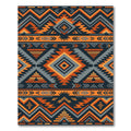 Orange Gray Tribal Geometric Aztec Rug