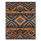 Orange Gray Tribal Geometric Aztec Rug