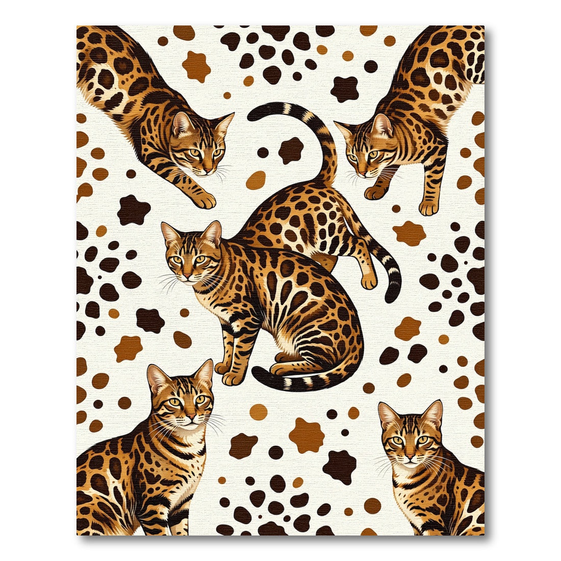 Exotic Bengal Cat Spotted Animal Art Rug