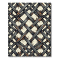 Industrial Graphite Grid with Rust Accents Rug