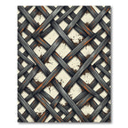 Industrial Graphite Grid with Rust Accents Rug