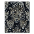 Leopard Face Collage Black Gray Accent Rug