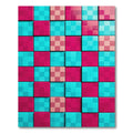 Vibrant Fuchsia and Teal Pixel Grid Rug
