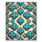Aged Teal Quatrefoil Clover Medallion Rug
