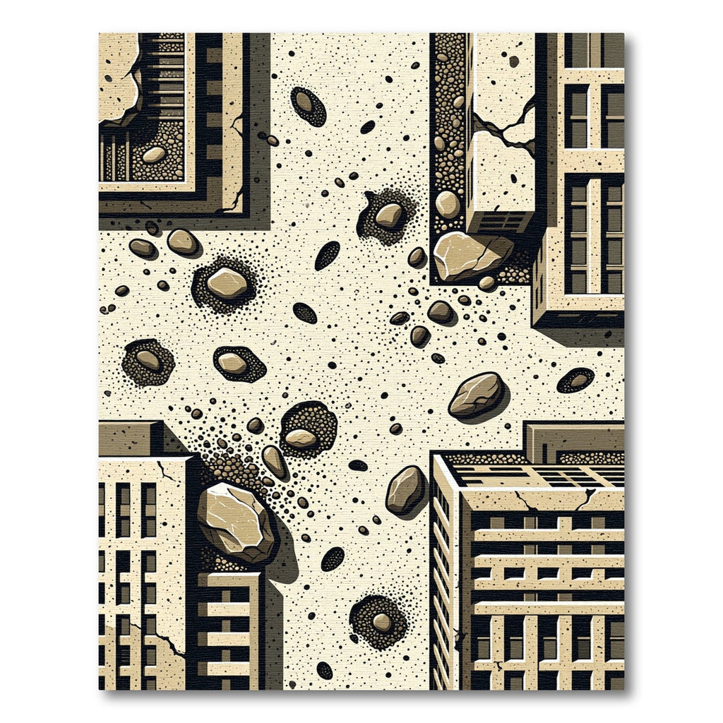 Urban Debris Texture Abstract Rug