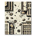 Urban Debris Texture Abstract Rug