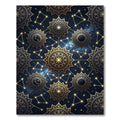 Golden Celestial Star Constellation Mandala Rug