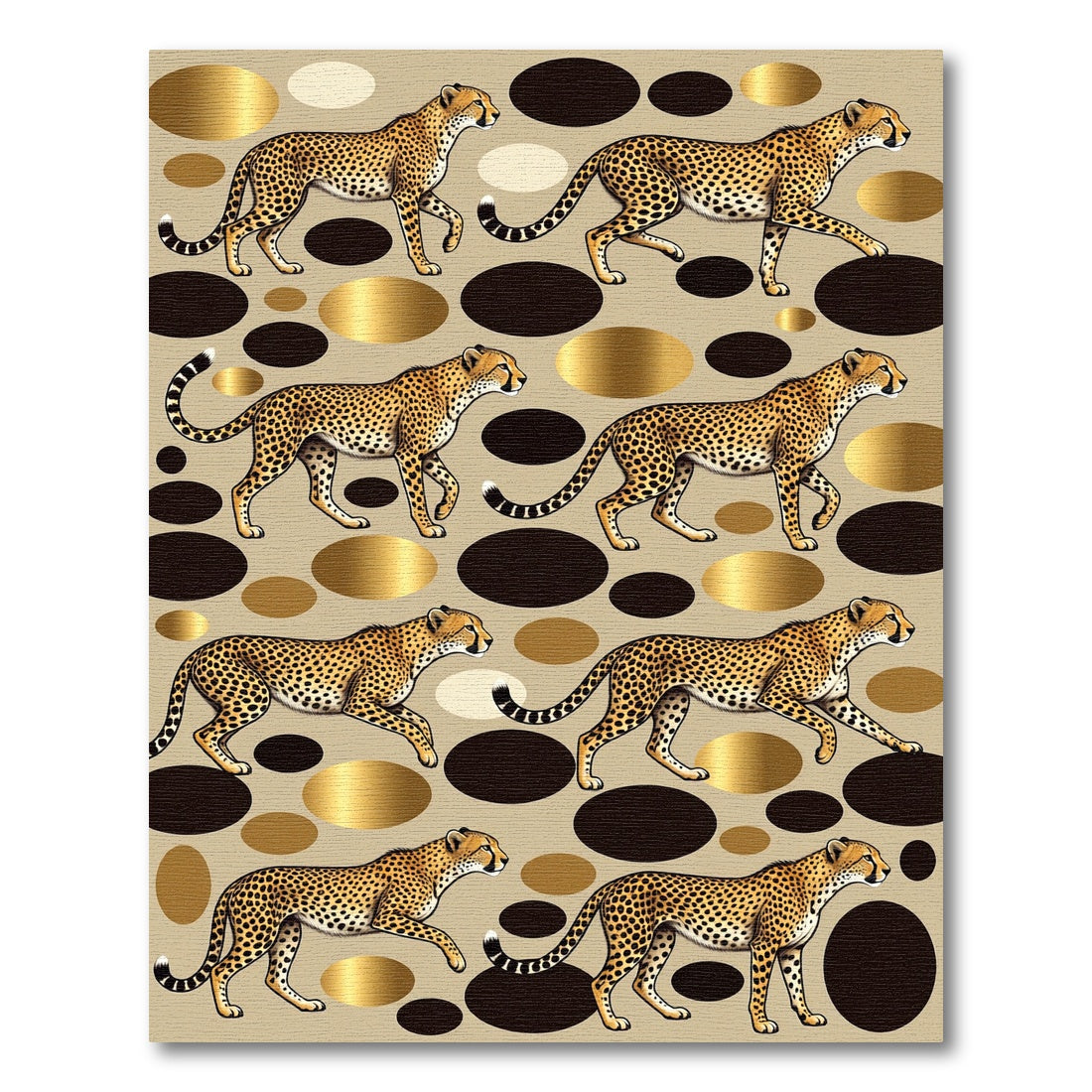 Gold Cheetah Spotted Modern Animal Rug