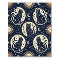 Celestial Mystic Black Cat Starry Sky Rug