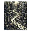 Earthy Forest Bear Trail Woodland Rug