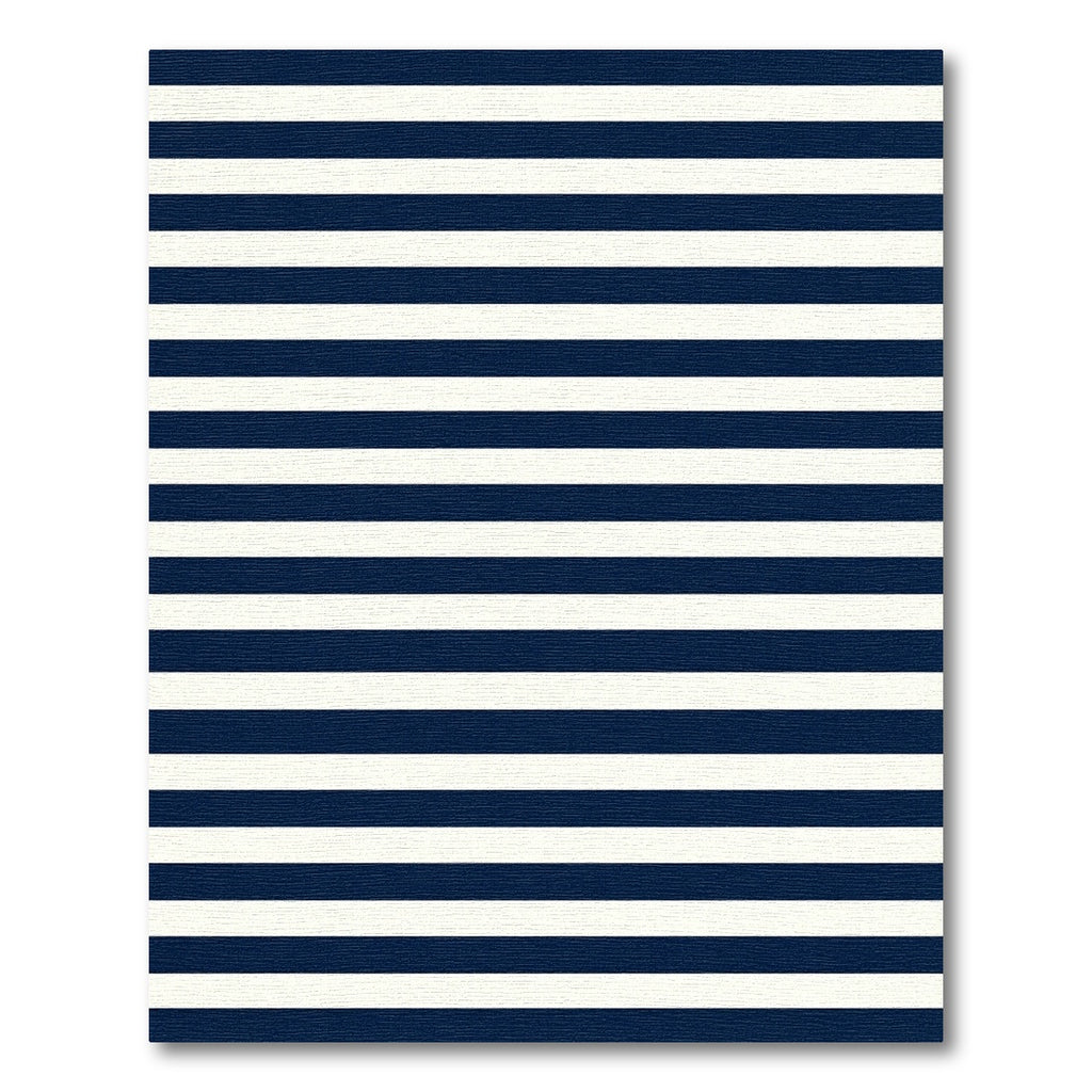 Deep Blue White Parallel Lines Rug