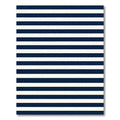 Deep Blue White Parallel Lines Rug