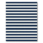 Deep Blue White Parallel Lines Rug