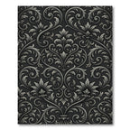 Dark Gray Acanthus Scroll Ornament Rug