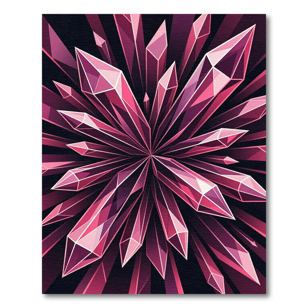 Radiant Magenta Crystal Geometric Starburst Rug