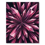 Radiant Magenta Crystal Geometric Starburst Rug