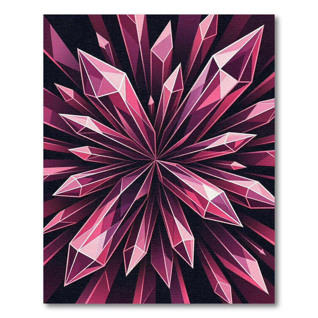 Radiant Magenta Crystal Geometric Starburst Rug