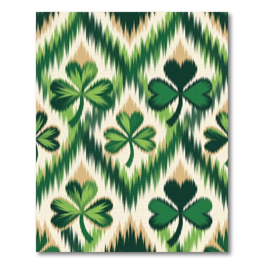 Emerald Shamrock Ikat Chevron Rug