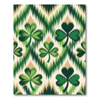 Emerald Shamrock Ikat Chevron Rug