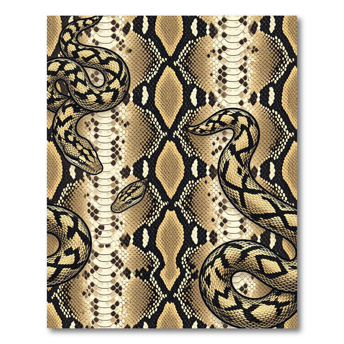 Exotic Serpent Skin Tan Reptile Rug