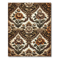 Vintage Floral Damask Earthy Bronze Rug