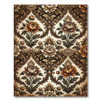 Vintage Floral Damask Earthy Bronze Rug