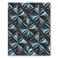 Sophisticated Blue and Charcoal Art Deco Lattice Rug