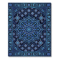 Azure Mandala Floral Intricate Rug
