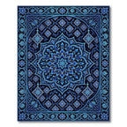 Azure Mandala Floral Intricate Rug