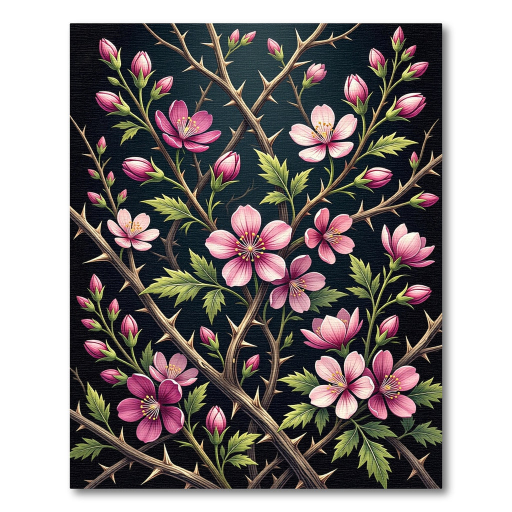 Blooming Pink Briar Rose Garden Rug