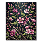 Blooming Pink Briar Rose Garden Rug