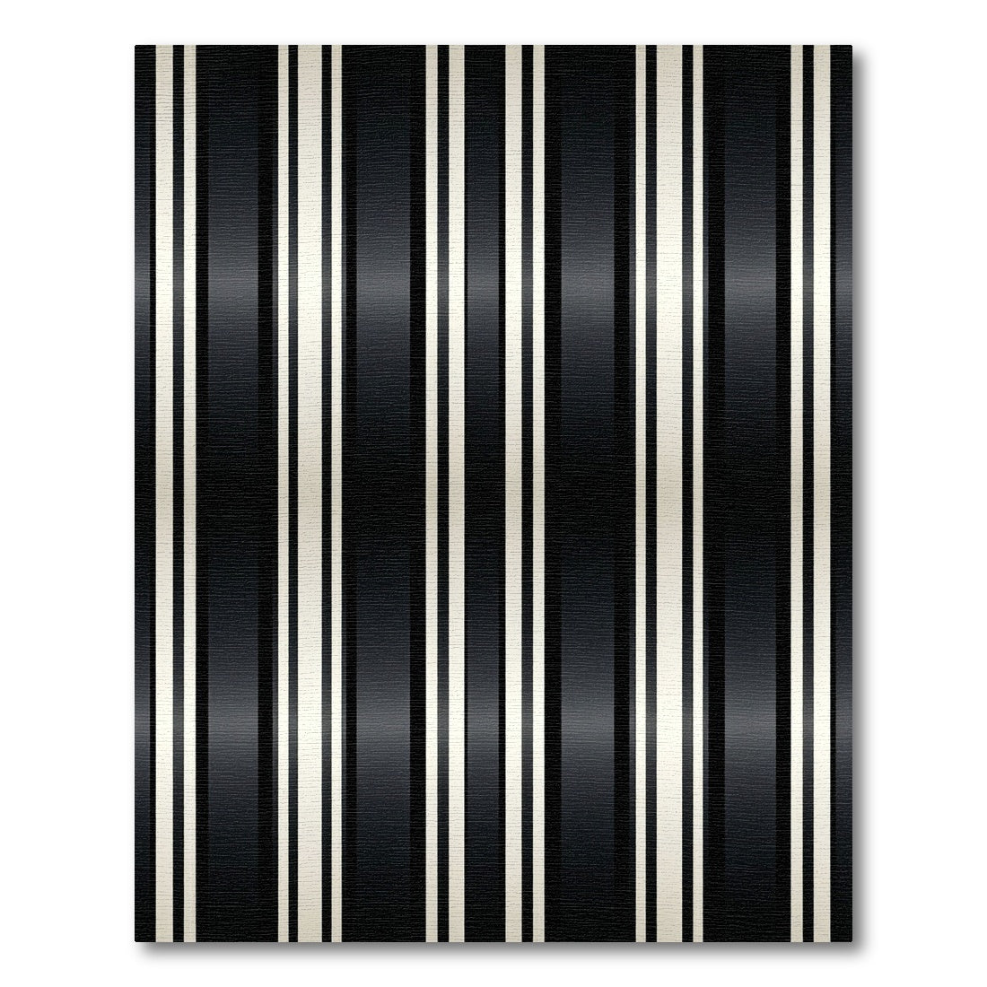 Modern Monochrome Vertical Pinstripe Striped Rug