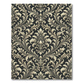 Elegant Gold Damask Charcoal Scroll Rug