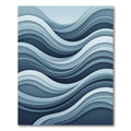 Modern Navy and Slate Abstract Wave Rug