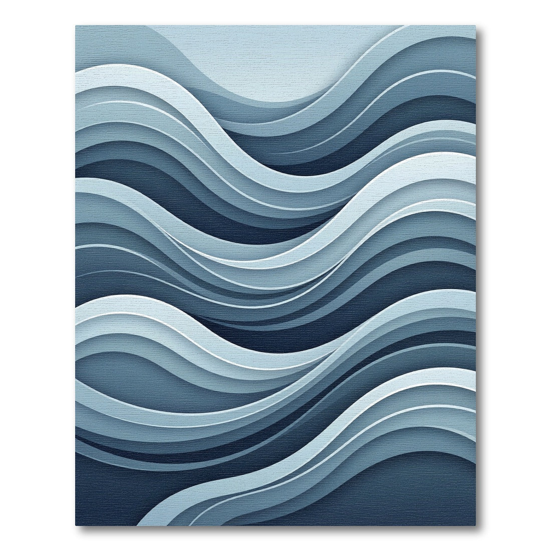 Modern Navy and Slate Abstract Wave Rug