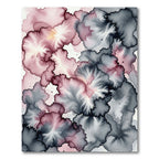 Crimson Gray Ink Wash Bloom Rug