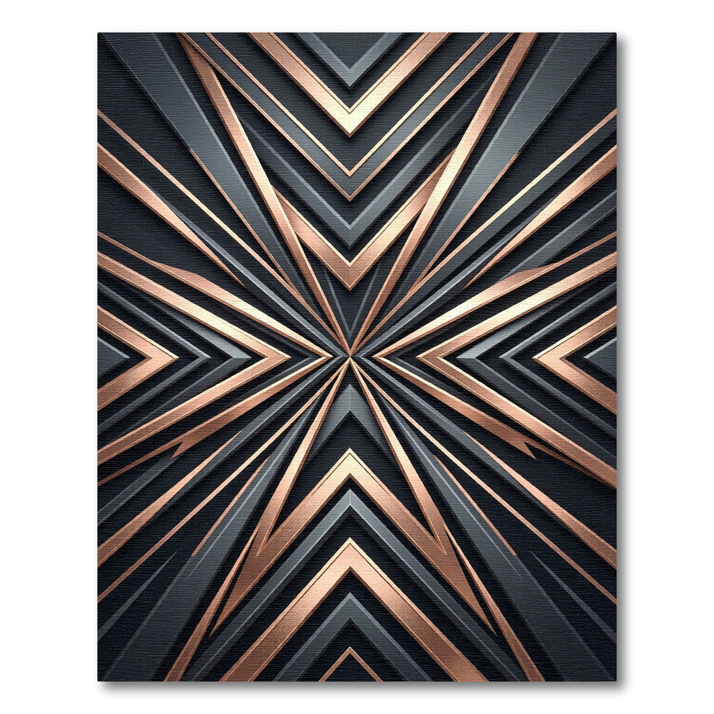 Modern Geometric Copper Slate Angular Rug