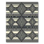 Monochromatic Geometric Diamond Striped Tapestry Rug