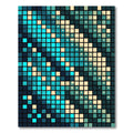 Aqua Emerald Square Mosaic Rug