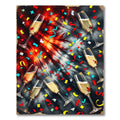 Celebratory Champagne Glasses Confetti Blast Rug